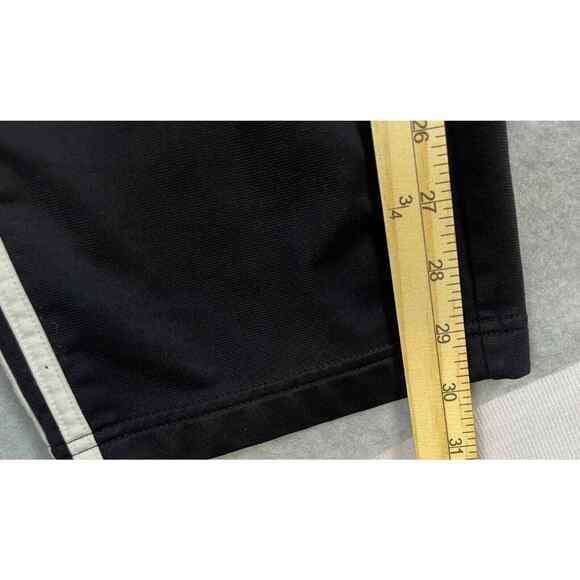 VTG Adidas Track Pants Mens L Y2K 00s Side Snap‎ 3 Stripe Black - Picture 7 of 8